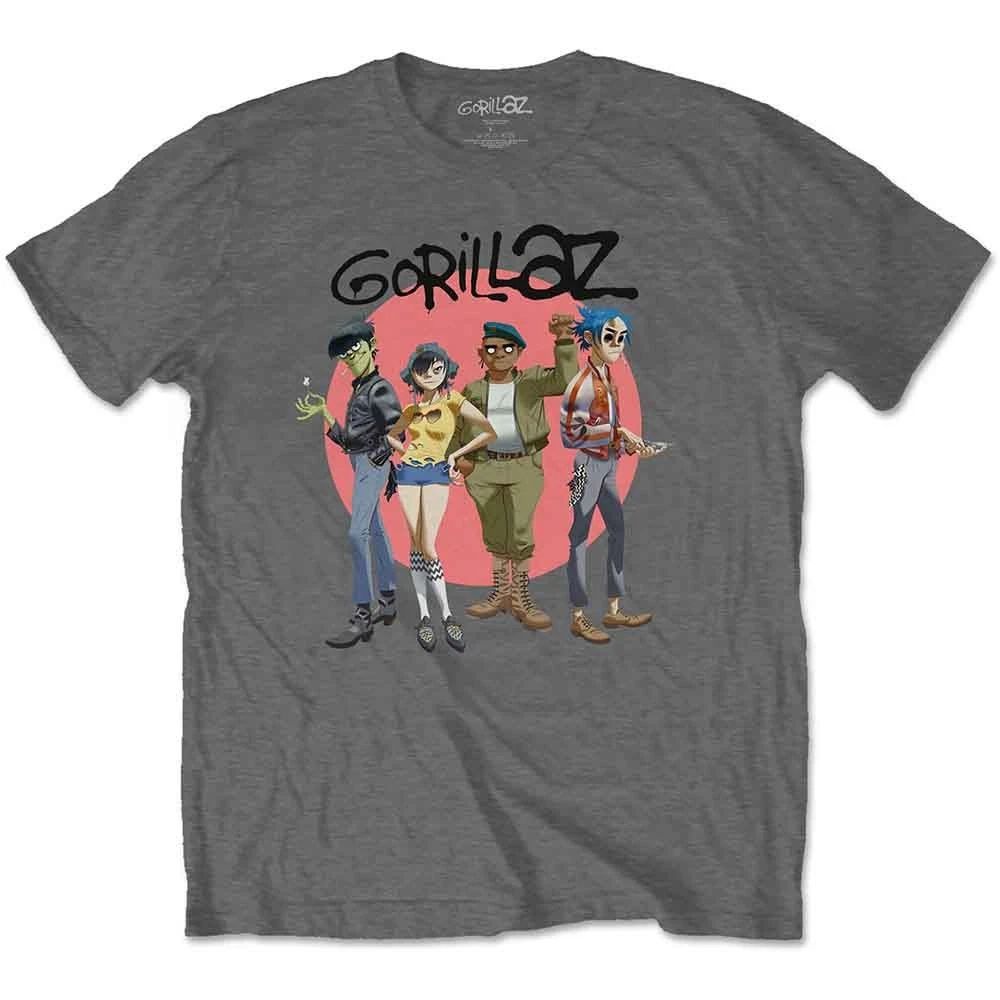 Gorillaz Group Circle Rise Official Tee T-Shirt Mens Unisex