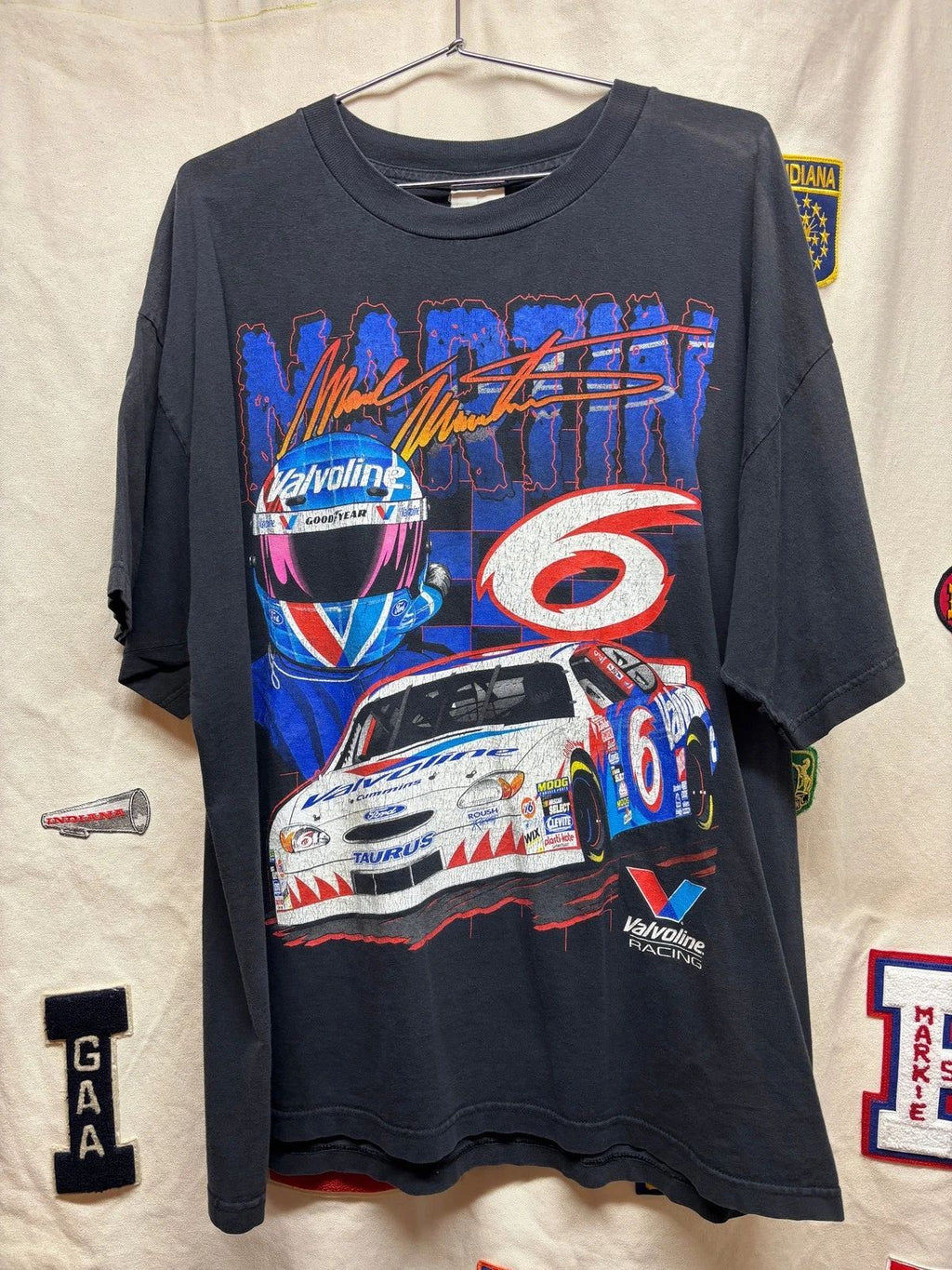 Mark Martin NASCAR vintage classic style black shirt QT3530