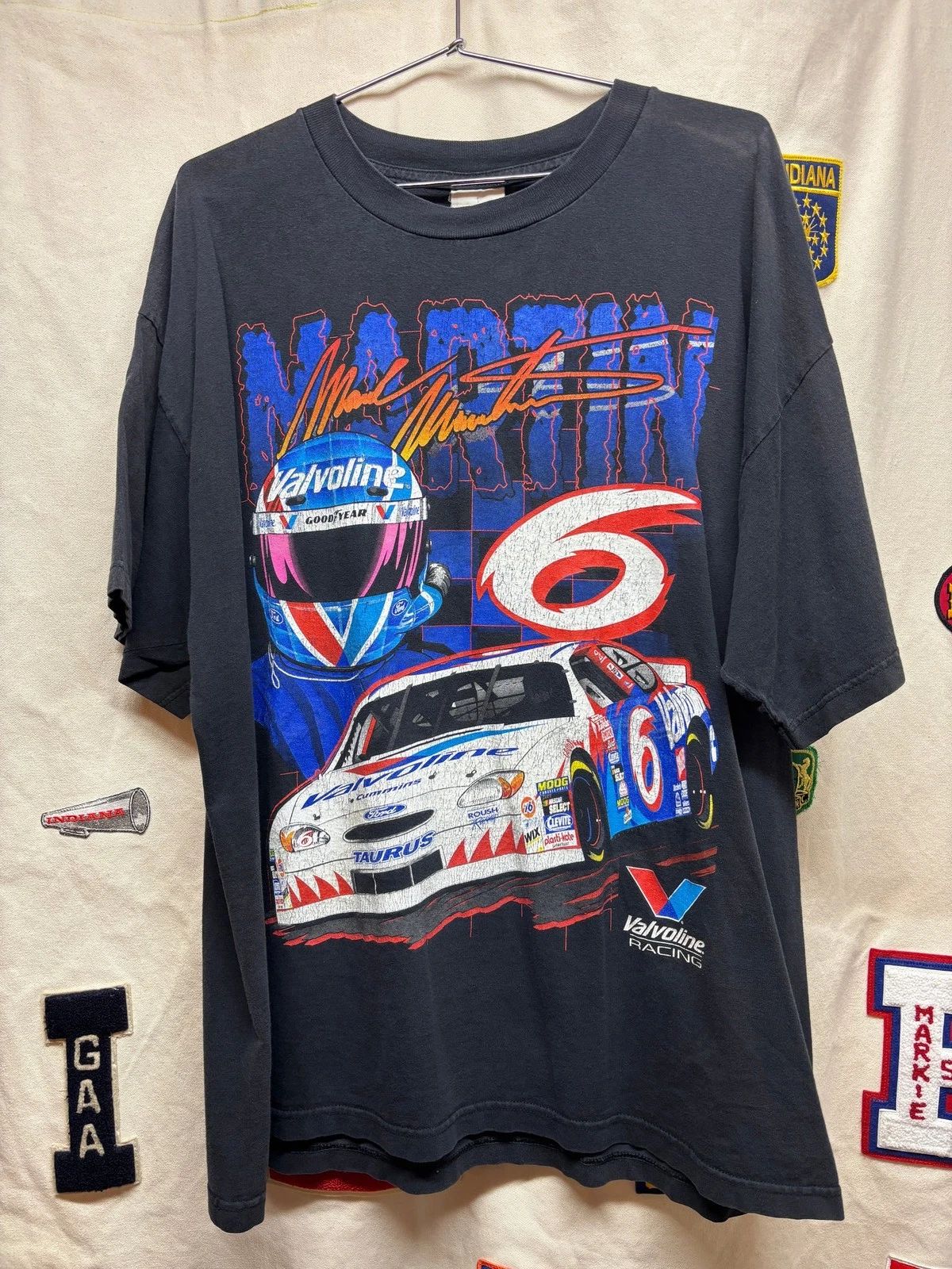 Mark Martin NASCAR vintage classic style black shirt QT3530