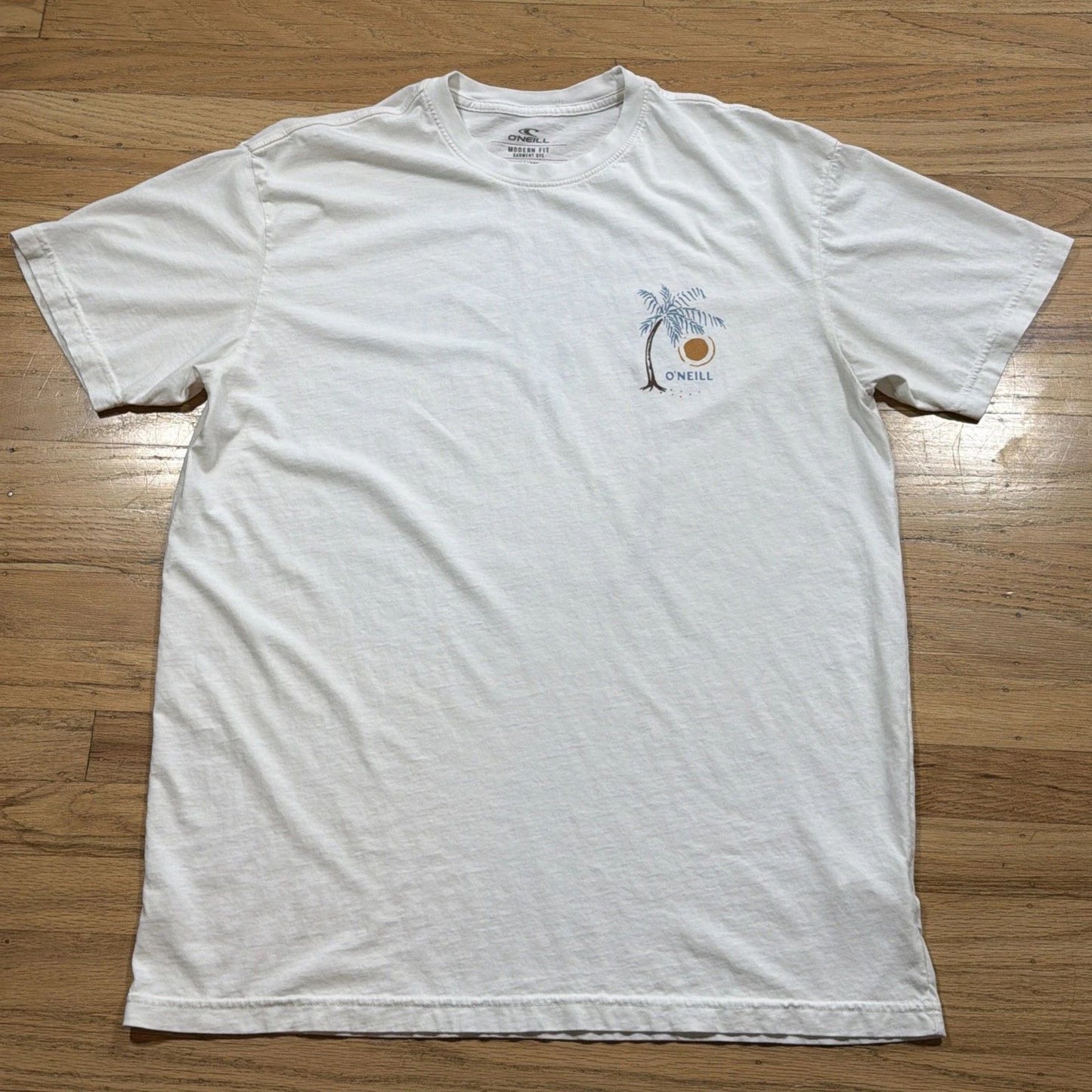 O'Neill Surf Co. Size XL Modern Fit Short Sleeve Cream Color Tropical Shirt