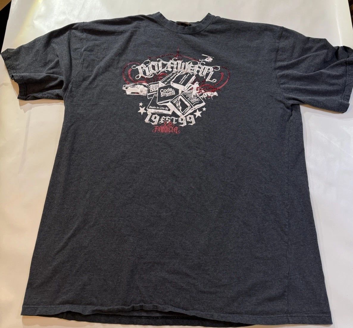 Rocawear Men’s 5X Gray Hip Hop Streetwear T-Shirt vintage