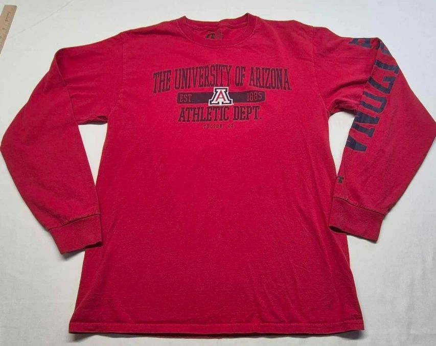 University of Arizona men red long sleeve logo graphic game day t-shirt sz. M