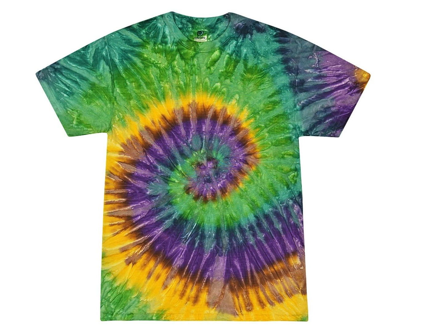 Tie Dye T-Shirts Mardi Grass Kids & Adults SM - 5XL Cotton Colortone