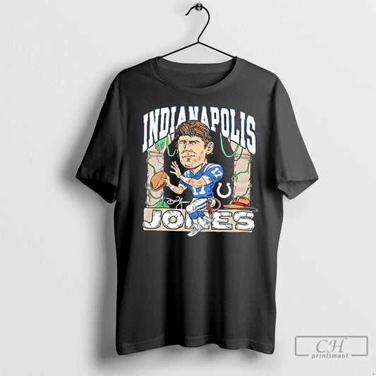 Premium Indianapolis Colts Daniel Jones Caricature Signature