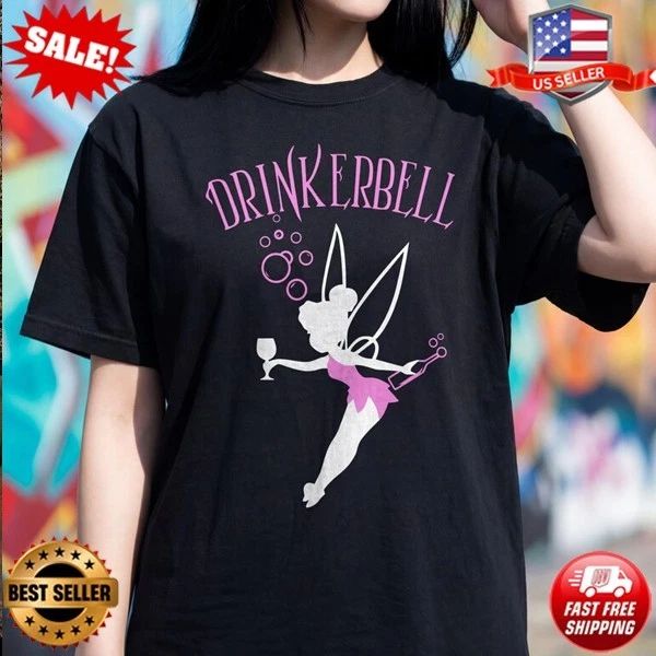 Funny Drinkerbell Animation Shirt, Fantasy Tinkle Bell Graphic T-Shirt S-5XL