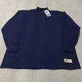 Vintage Russell Athletic Mock Neck Shirt Mens Large Navy Pro Cotton Blank NEW