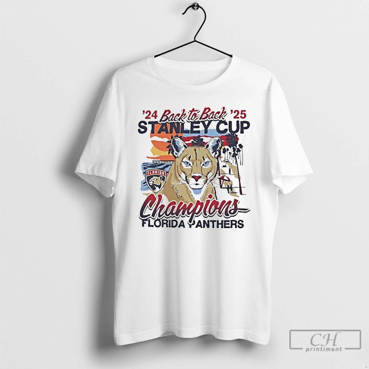 Premium Florida Panthers Back To Back Florida Sunset Franklin T Shirts
