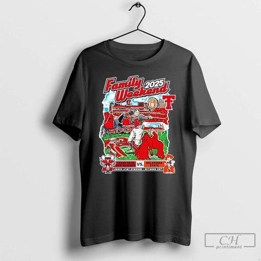 Classic Texas Tech Red Raiders Vs Oklahoma State Cowboys 2025 Family Weekend T Shirts