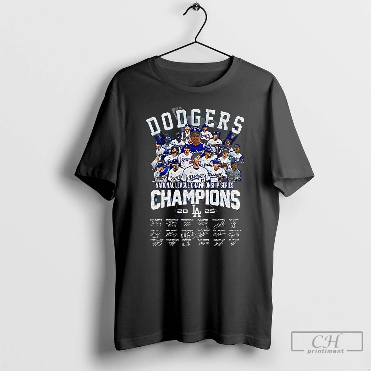 Classic Los Angeles Dodgers 2025 National League Championship Series Champions Signature T Shirts