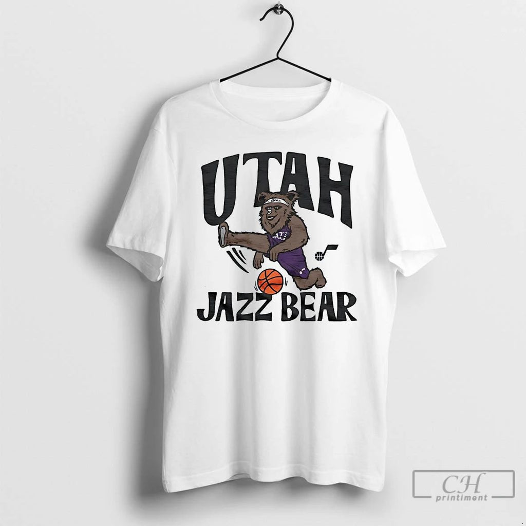 Classic Utah Jazz Bear Crossover T Shirts