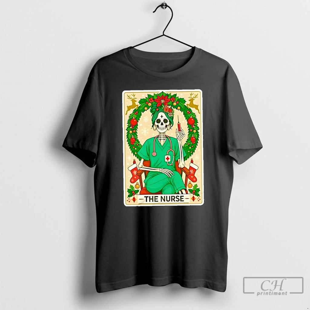 Classic The Nurse Skeleton Tarot Card Ornaments T Shirts