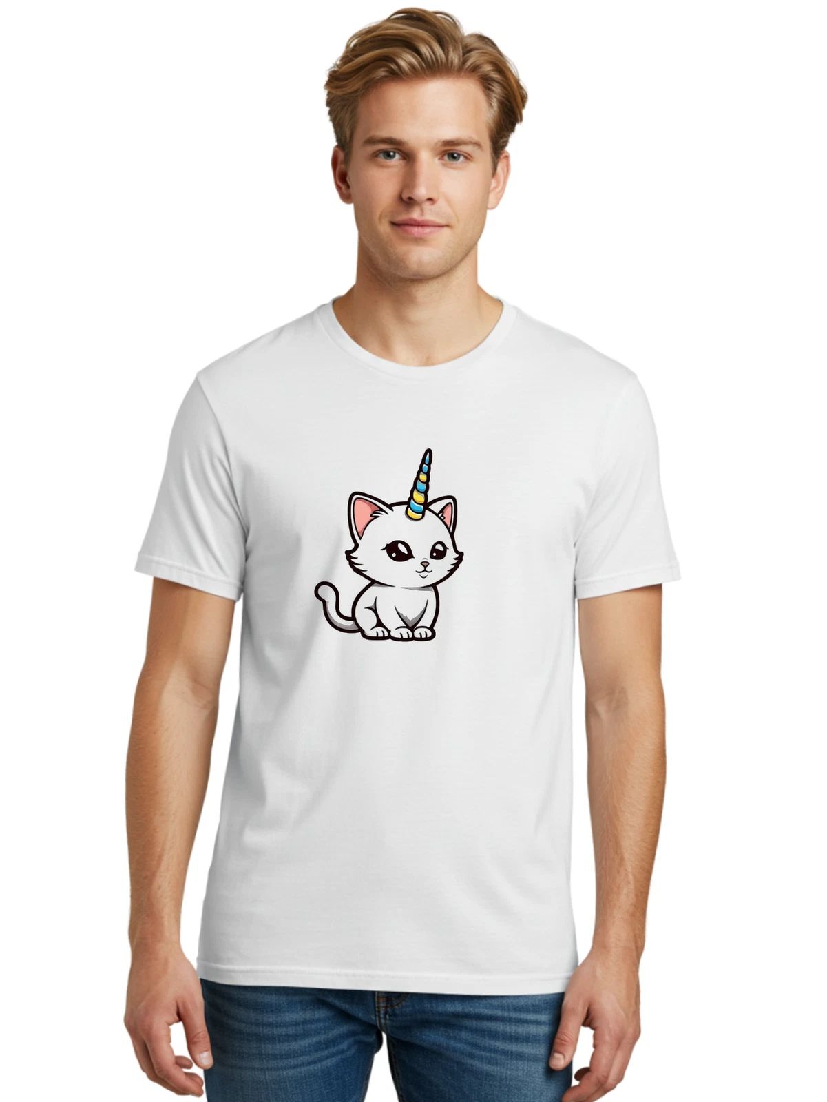 Caticorn-10 Mens Graphic Tee, 100% Cotton, Casual Summer Wear