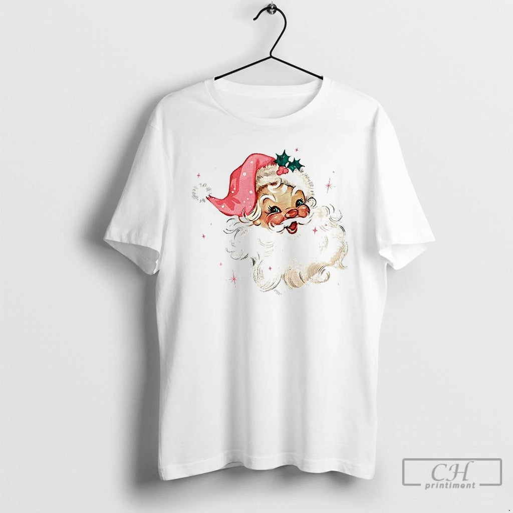 Classic Pink Santa Claus Pink Merry Christmas 2025 T Shirts