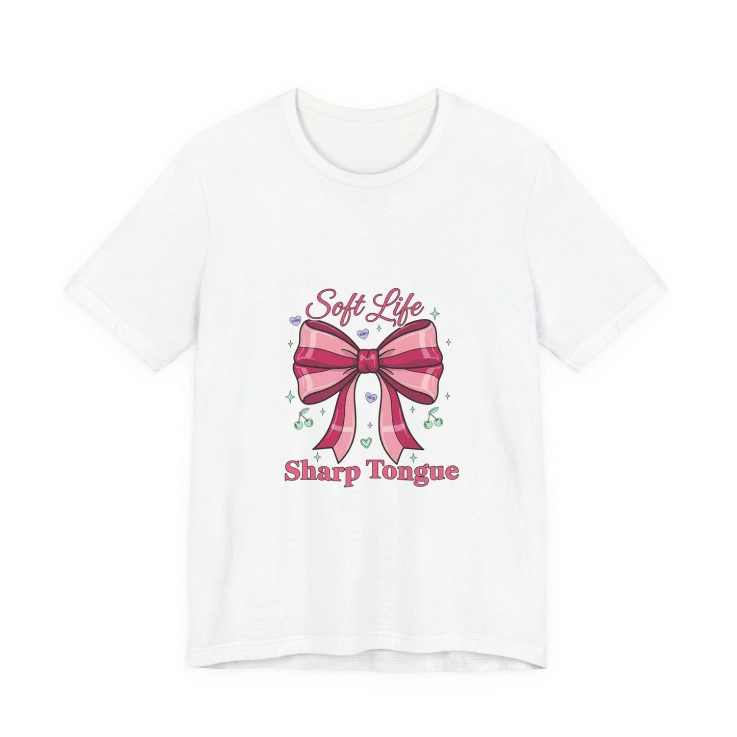 Soft Life Sharp Tongue Tee | Coquette Ribbon Humor, Pastel Lace Aesthetic
