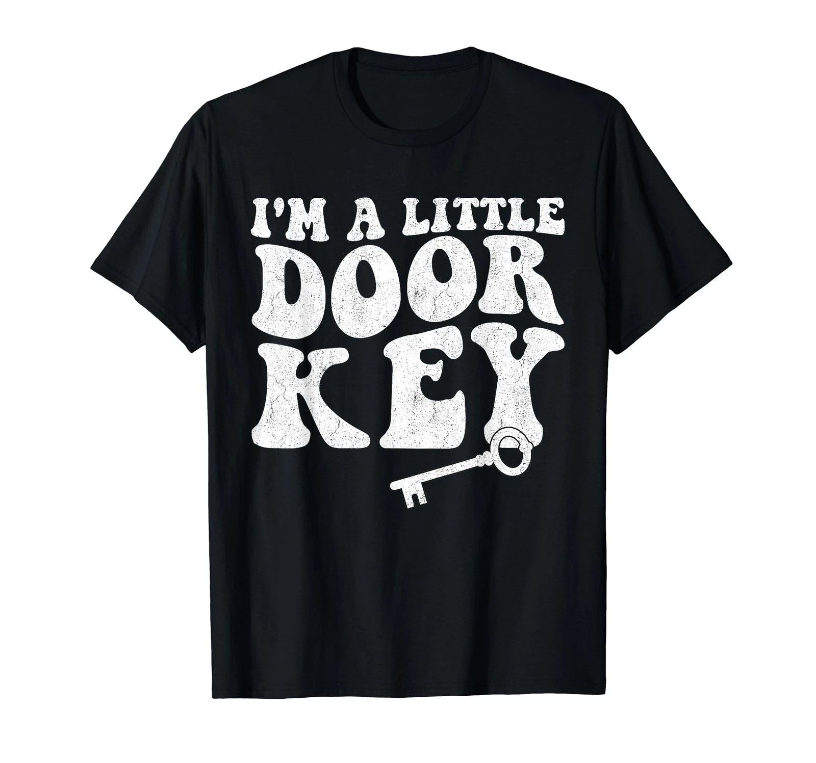 Funny Pun Jokes I'm A Little Door Key Mom Dad Jokes Groovy T-Shirt