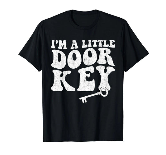 Funny Pun Jokes I'm A Little Door Key Mom Dad Jokes Groovy T-Shirt