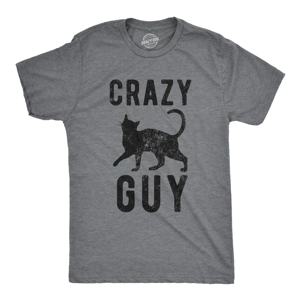 Mens Crazy Cat Guy T Shirt Funny Pet Kitty Lover Tee