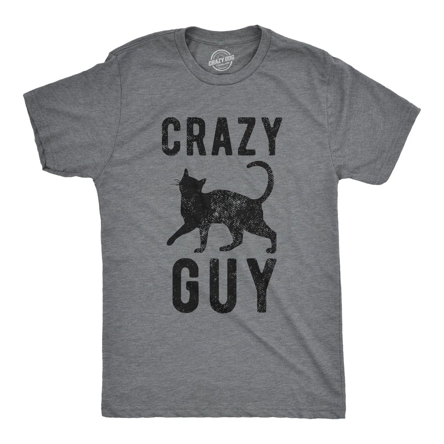 Mens Crazy Cat Guy T Shirt Funny Pet Kitty Lover Tee