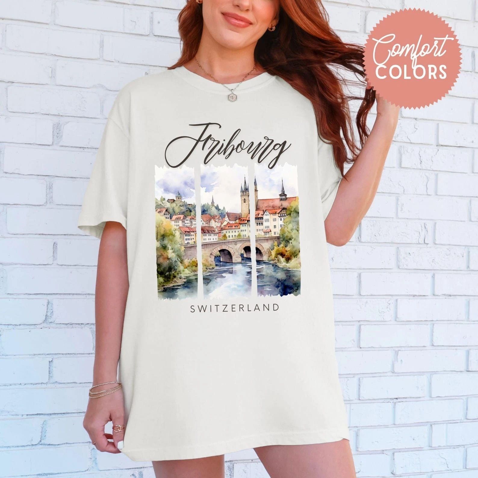 Fribourg T-Shirt Travel Gift for Switzerland  Trip Lovers Souvenir Tee