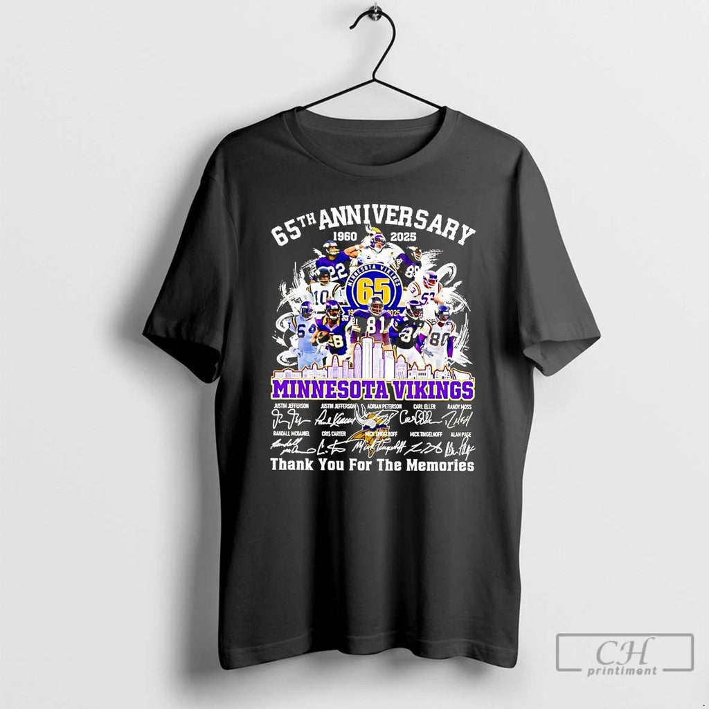 Classic 65th Anniversary 1960 2025 Minnesota Vikings Team Players T Shirts