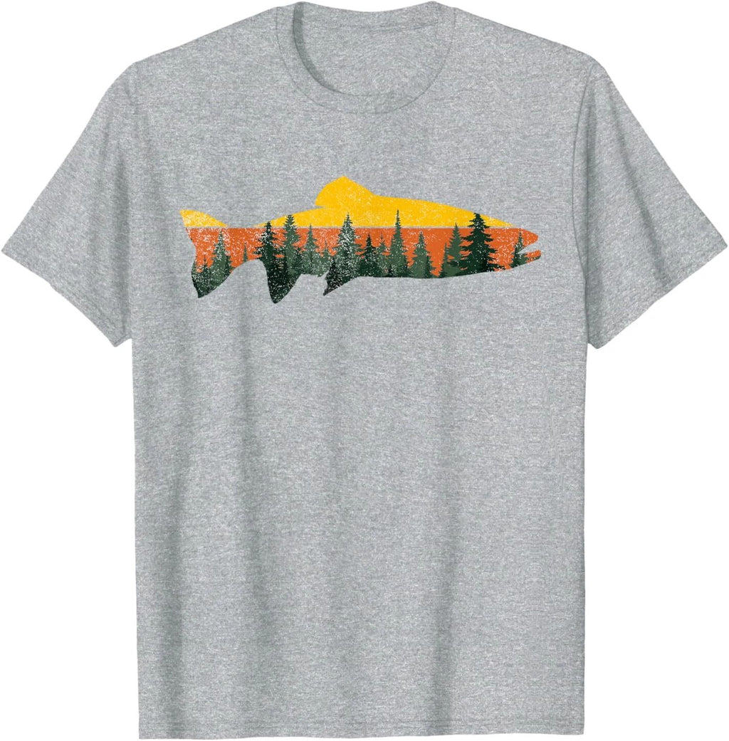 Trout Fly Fishing Outdoor Forest Nature Wildlife Fisherman T-Shirt
