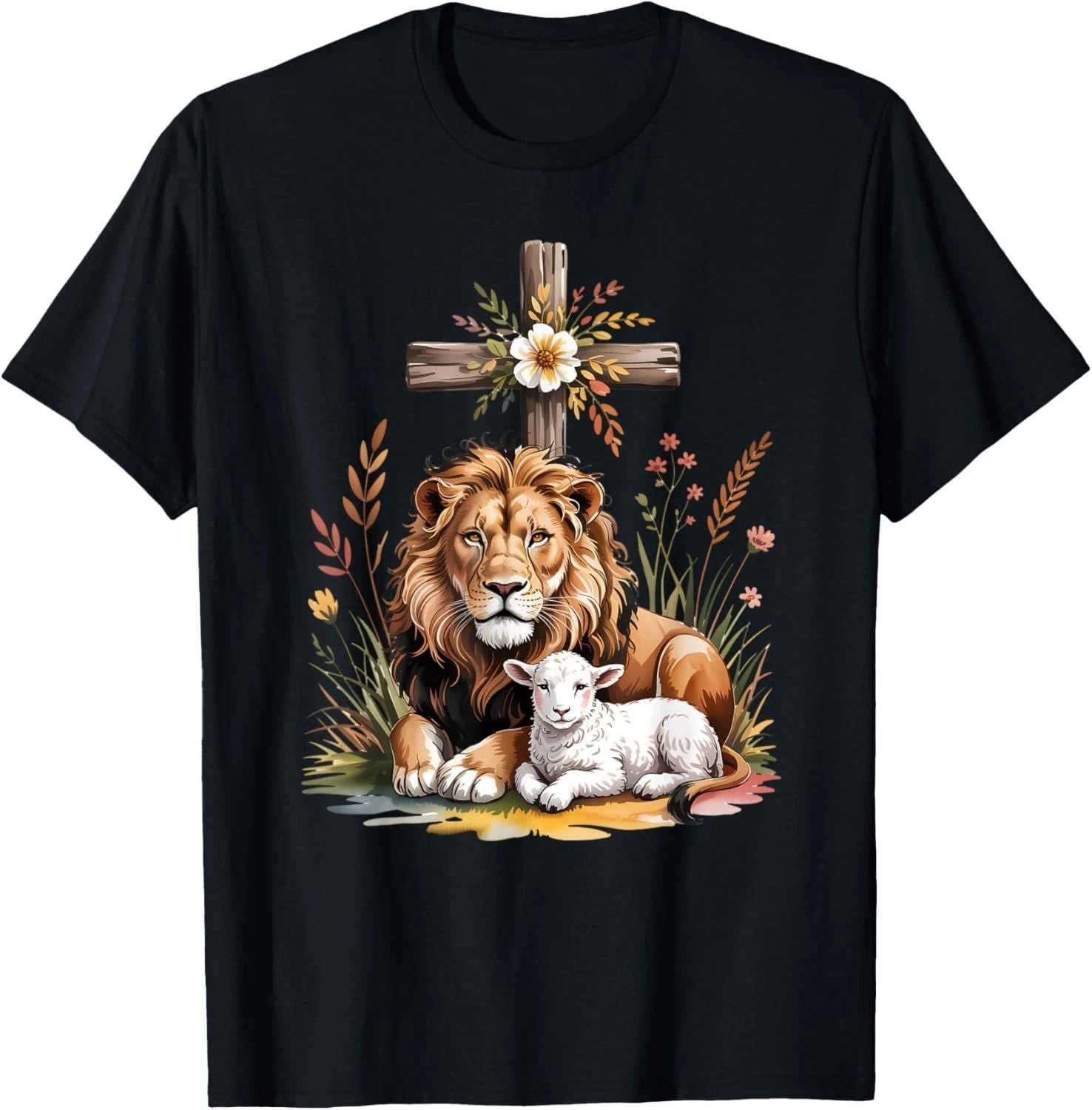 Lion of Judah Lamb of God Christian Cross Faith Symbol T-Shirt unisex T-Shirt