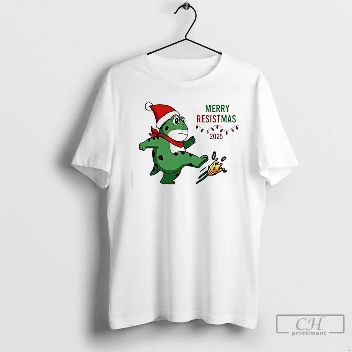 Premium Portland Protest Frog Merry Resistmas T Shirts