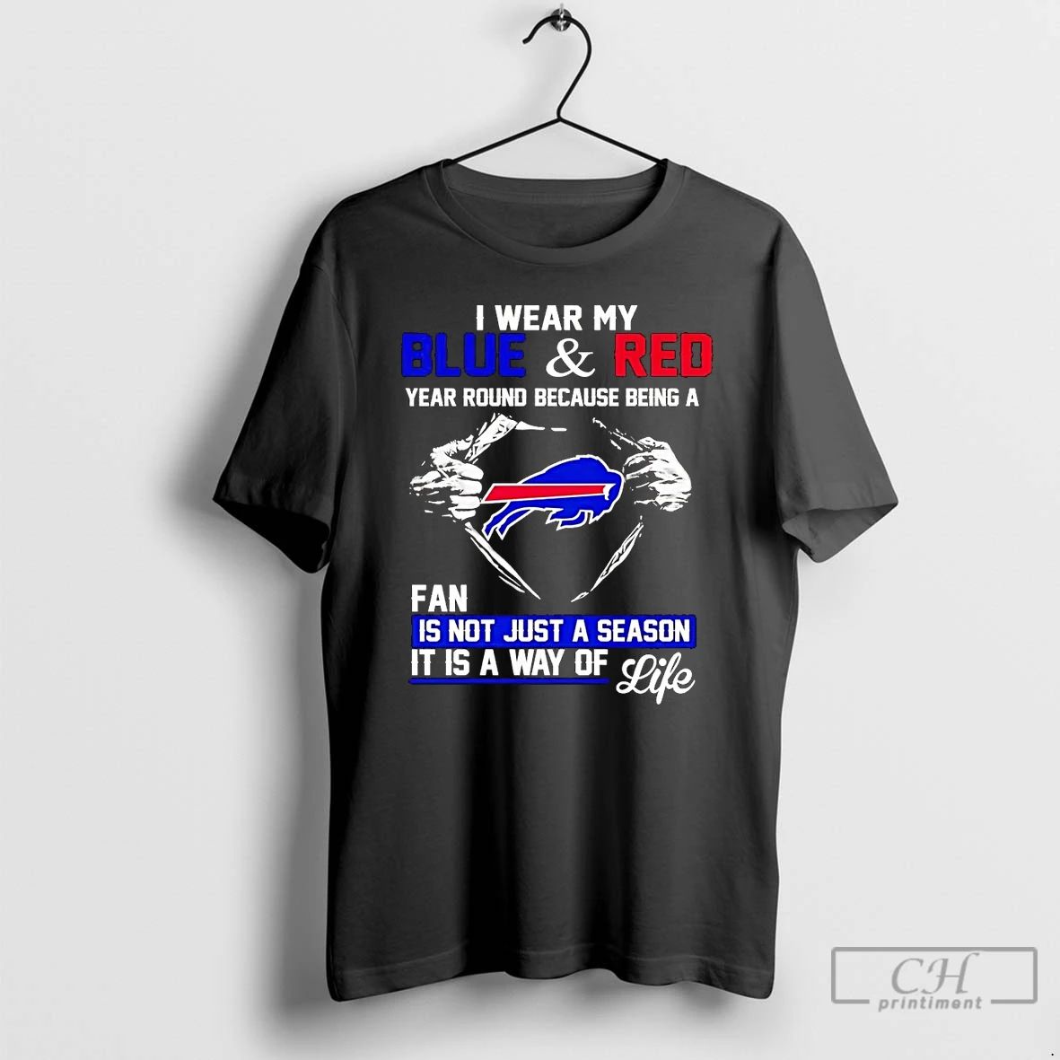 Classic I Wear My Blue And Red Year Round Because Being A Bills Fan