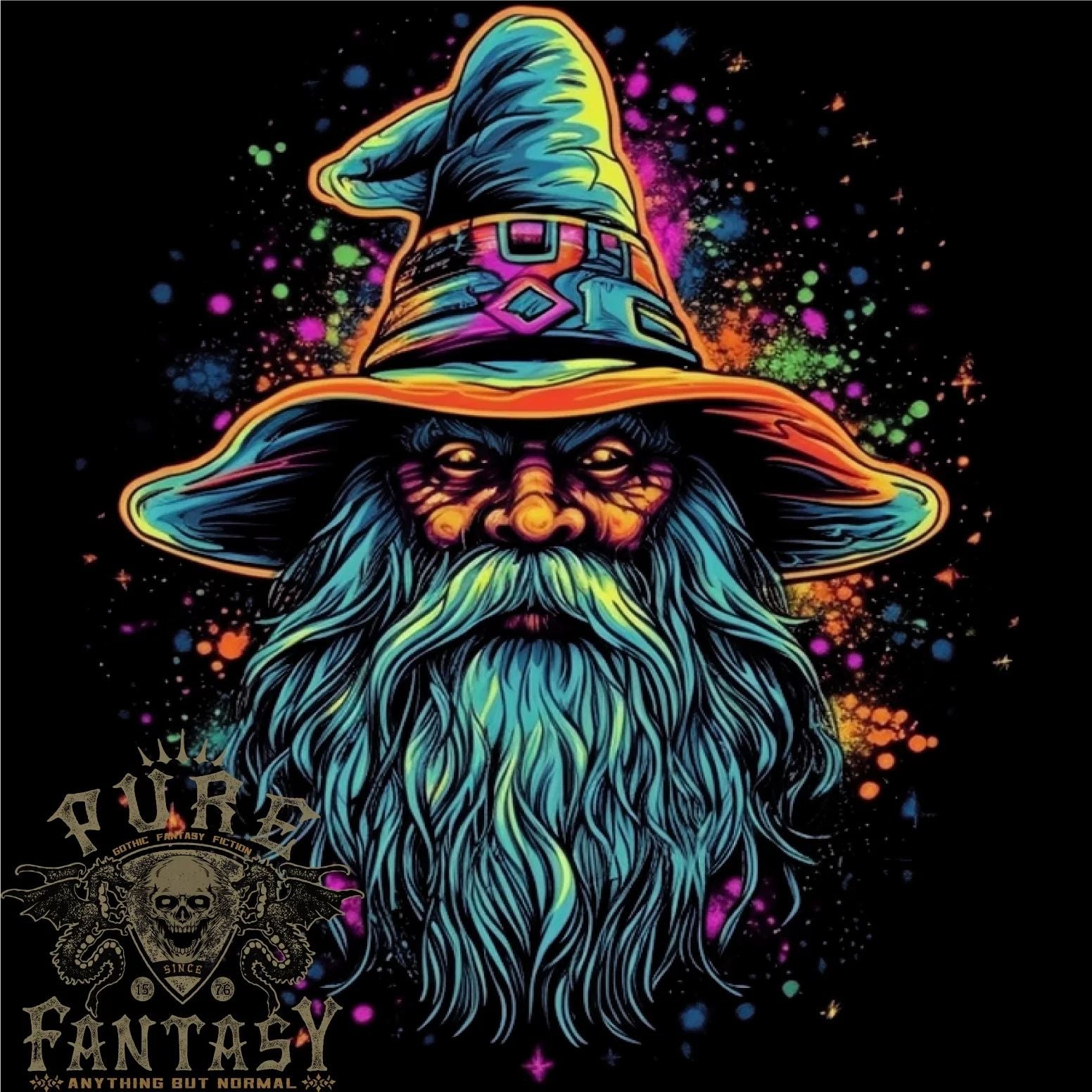 A Trippy Old Fantasy Wizard Mens Cotton T-Shirt Tee Top