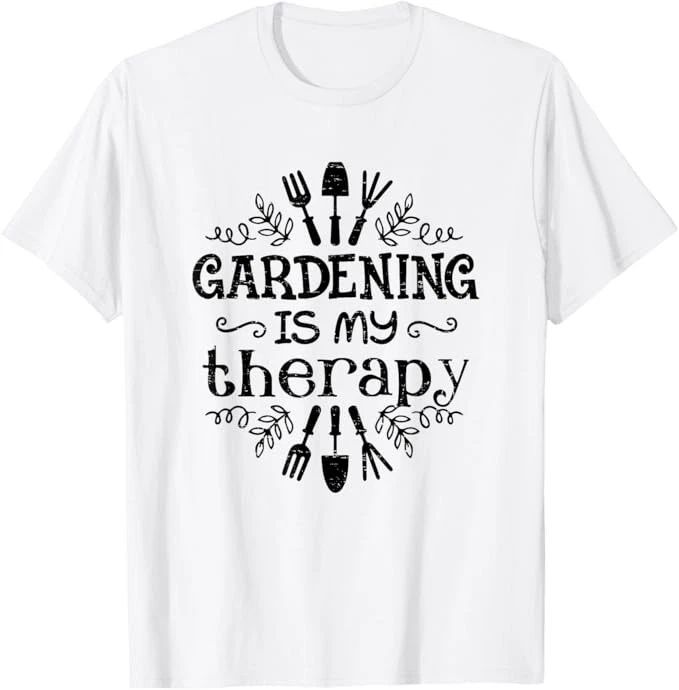 Vintage Retro Gardening Is My Therapy Funny Plant Lover T-Shirt