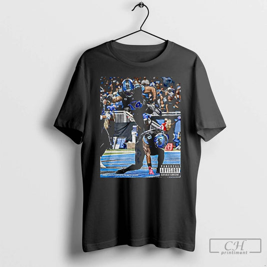 Classic Jahmyr Gibbs And Amon Ra St Brown Superman Iconic Moment Parental Advisory T Shirts