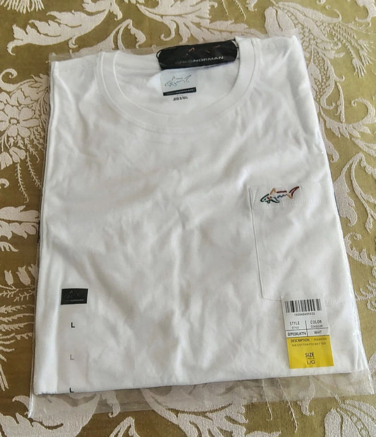 Greg Norman Casual Short Sleeve T-Shirt White Mens Golf/Leisure/Gym NEW Size L