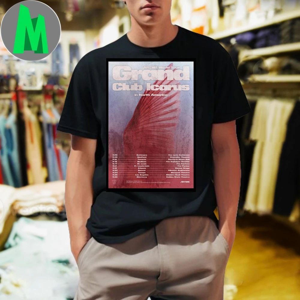 Original ARTMS World Poster Grand Club Icarus in North America Tour 2025 Shirt