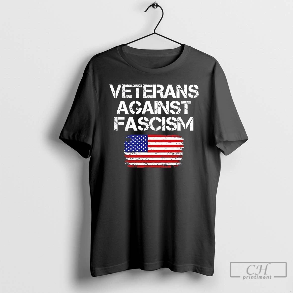 Classic Veterans Against Fascism Usa Flag T Shirts