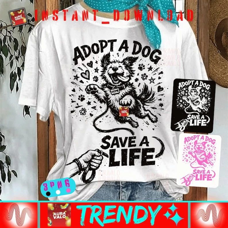 Adopt Dog Save Life T-Shirt National Dog Lover