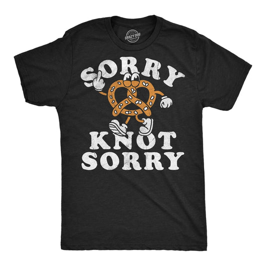 Mens Funny T Shirts Sorry Knot Sorry Sarcastic Soft Pretzel Graphic Novelty Tee