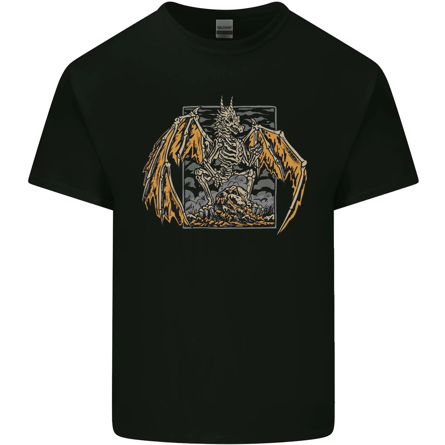 Devil Dragon Skeleton Fantasy Skull Demon Mens Cotton T-Shirt Tee Top