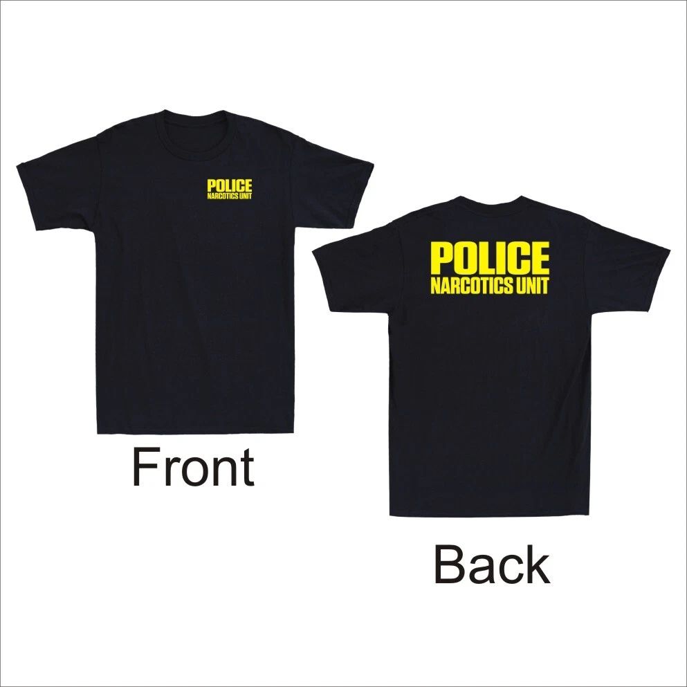 POLICE Narcotics Unit Law Enforcement Drugs Front & Back Print Men's T-Shirt