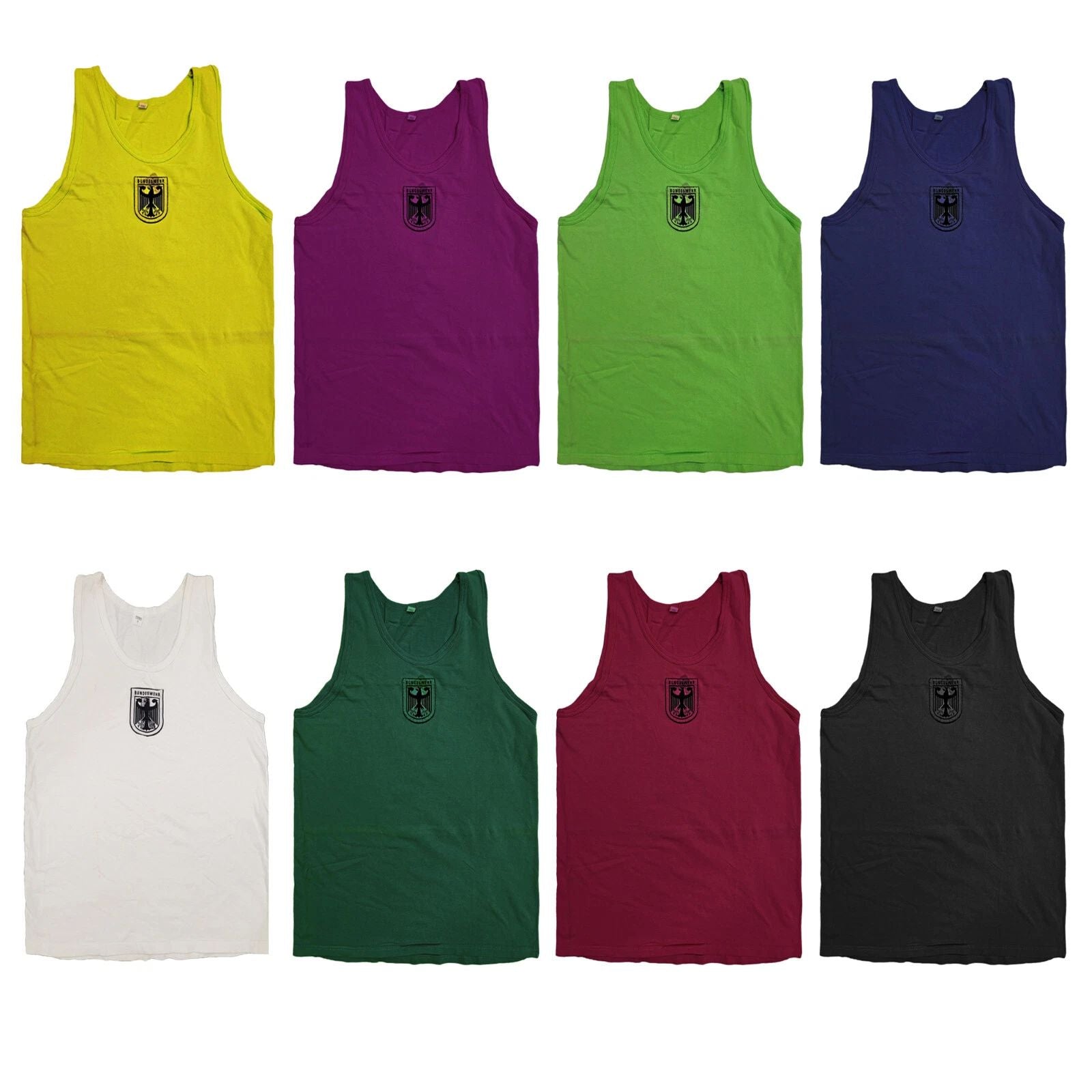 Army Vest Tank Top Original German Bundeswehr Singlet Dyed Vintage Surplus Used