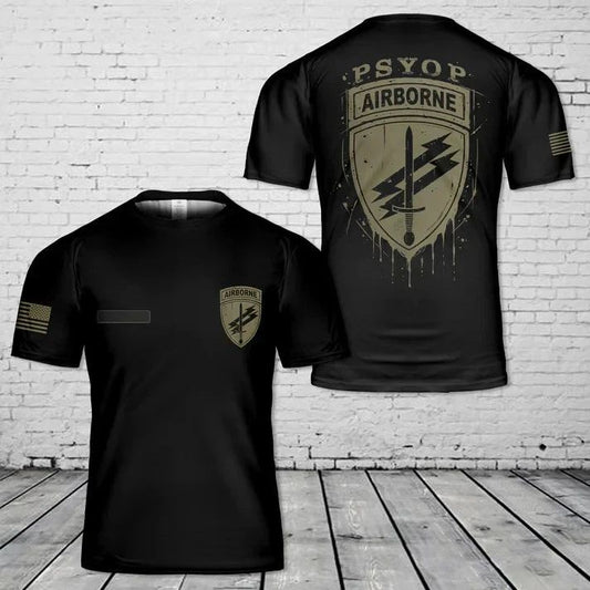 Custom Name US Army Civil Affairs PSYOP T-Shirt 3D
