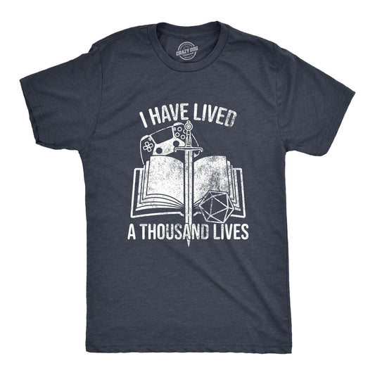 Mens I Have Lived A Thousand Lives T Shirt Funny Video Gaming Role Playing