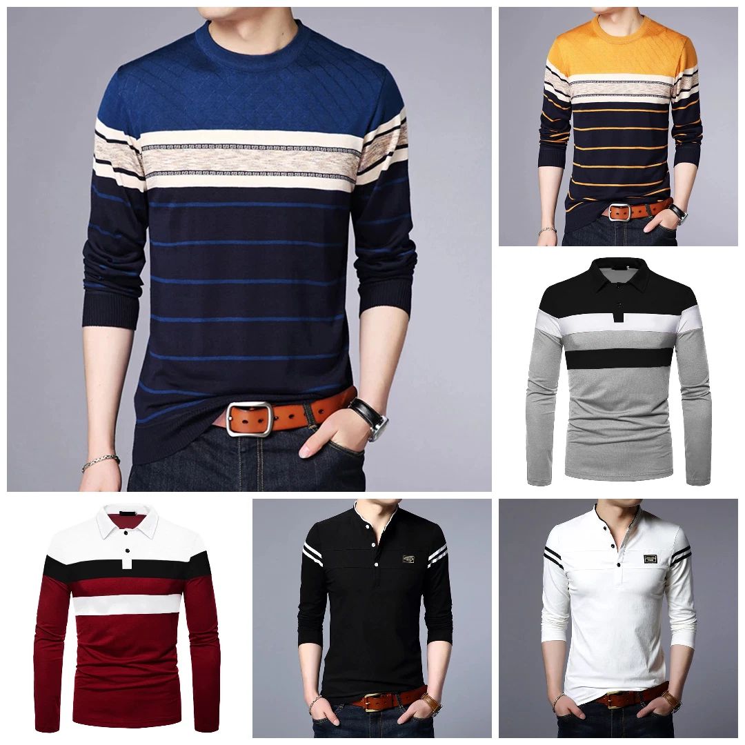 Camisa De Manga Larga Moda Casual Primavera Otoño Camiseta Estampado Para Hombre