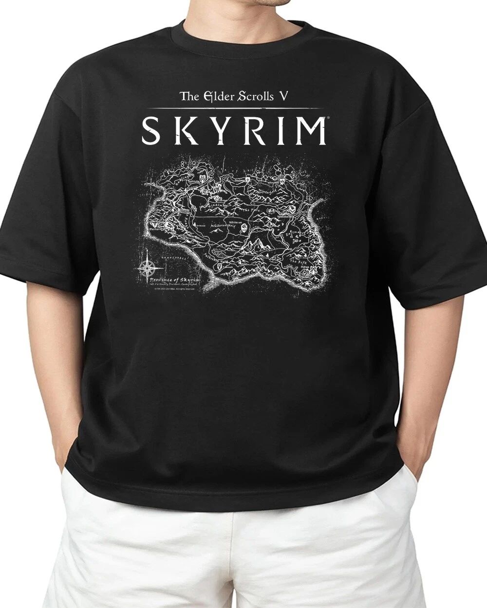 Skyrim Province Map Video Game T-Shirt Joy Unisex S-4XL