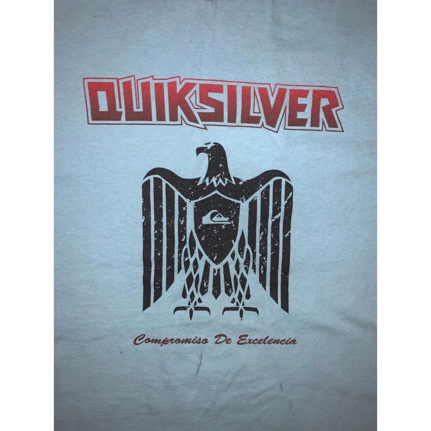 Y2K Quiksilver Ringer T Shirt XL Blue Eagle Surf Skate Tee