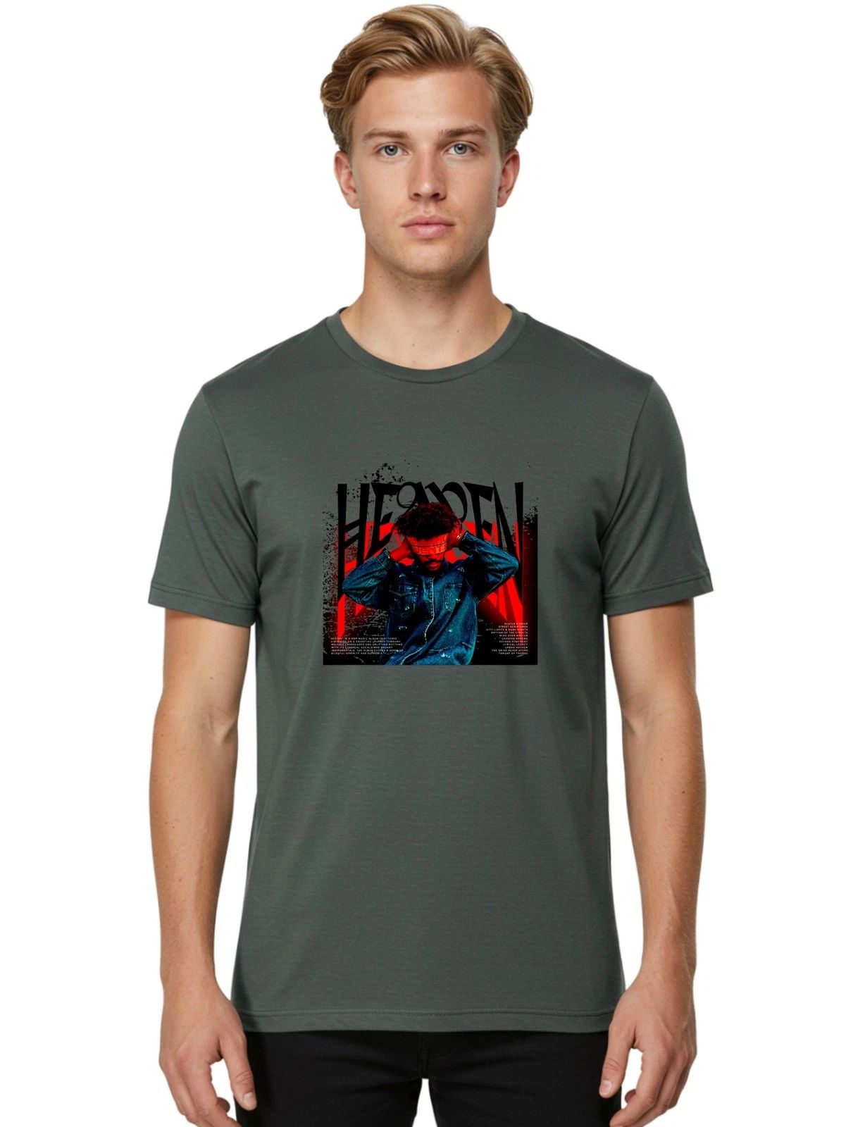 He9Den Mens Graphic Tee,100% Cotton,Casual Summer Wear