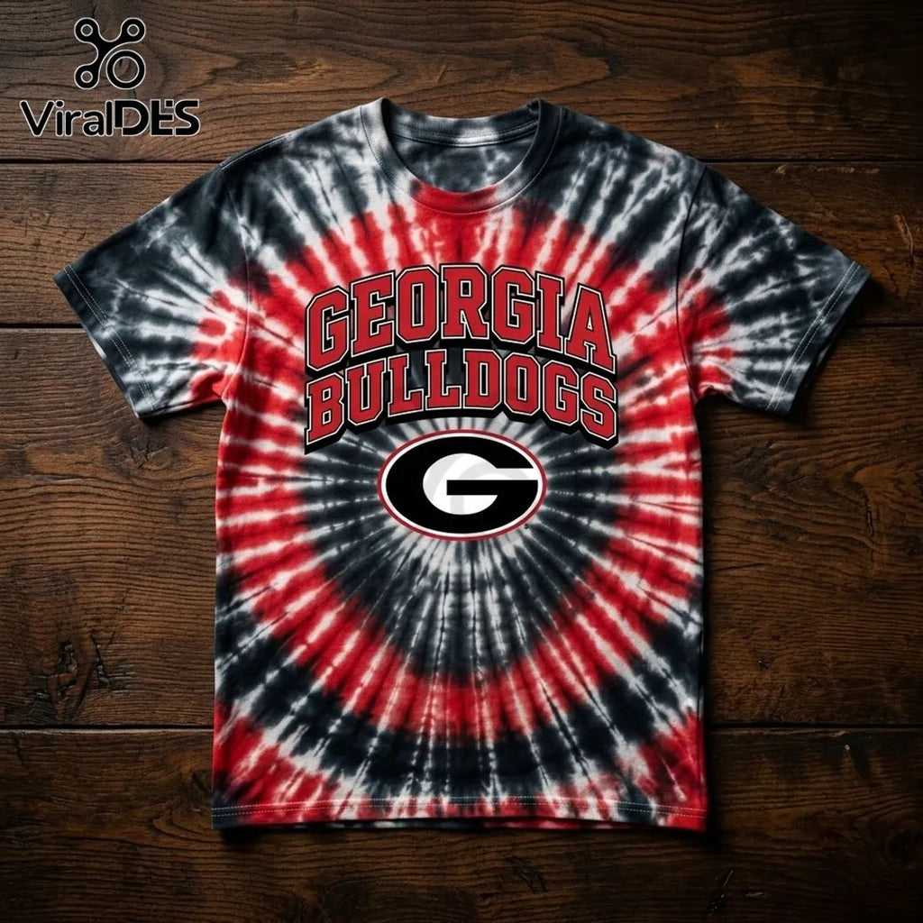 Georgia Bulldogs NCAA Red and Black Tie Dye Shirt