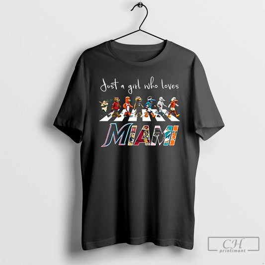 Classic Just A Girl Who Loves Mascot Miami City Sports All Team 2025 Long Sleve