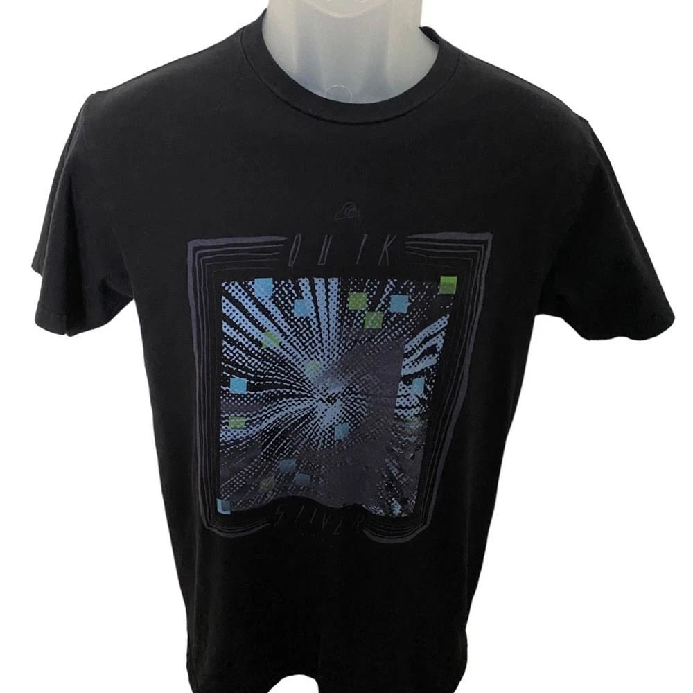 QUIKSILVER Green & Blue Graphic Surf Tee Shirt Men S Small