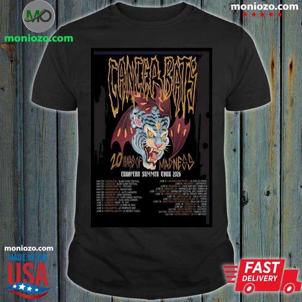Original Cancer Bats Summer Tour EU 2026 Poster Shirt