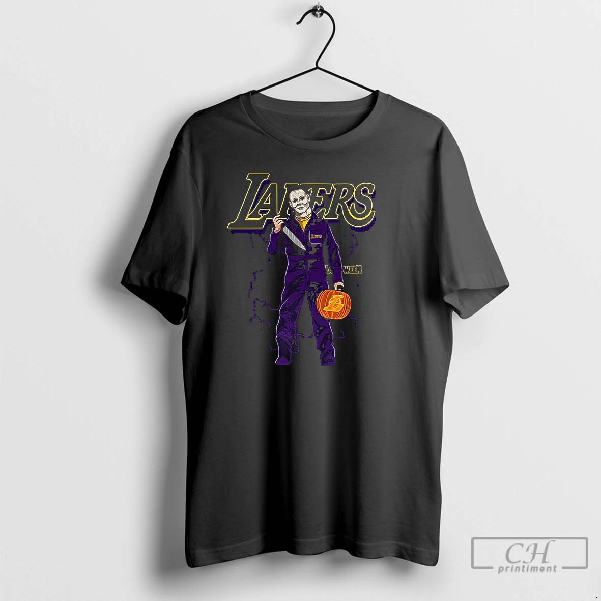 Classic Michael Myers X Los Angeles Lakers Basketball Lakeshow Halloween T Shirts